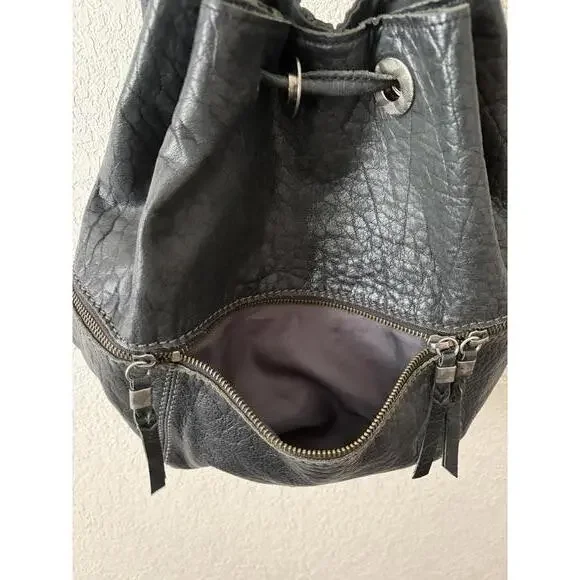 VTG Leather Backpack Purse The Sak Drawstring - Picture 7 of 8